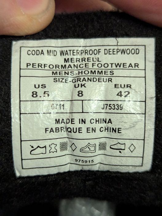 Кроссовки, ботинки Merrell Coda Mid Waterproof, США (Оригинал). р42