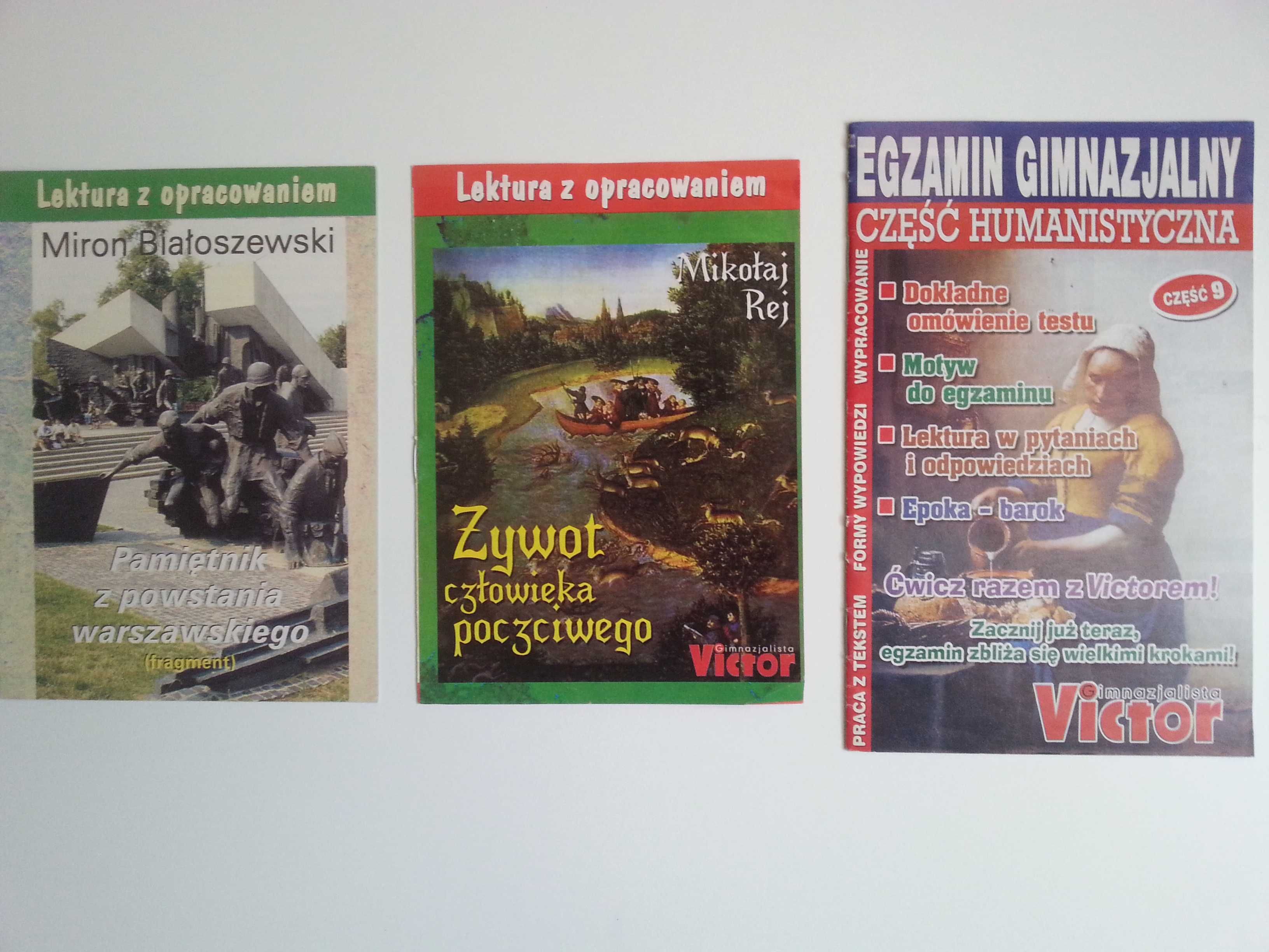 Lektury z opracowaniem +  komplet gazet Victor