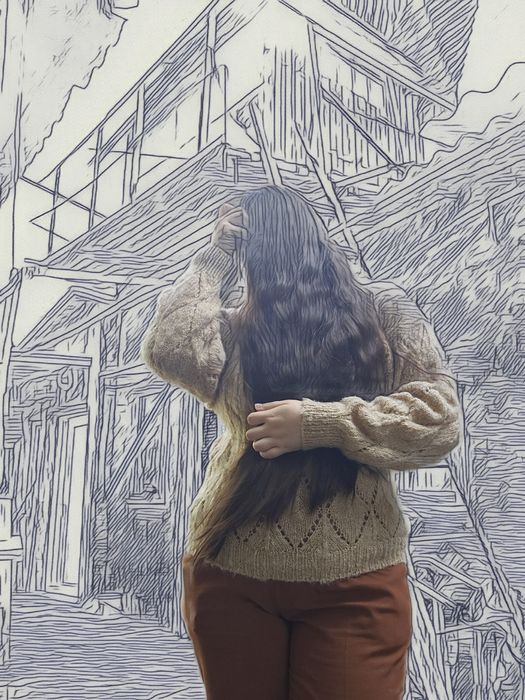 В'язаний светр жіночий ручної роботи середньої  довжини 30 % кідмохер