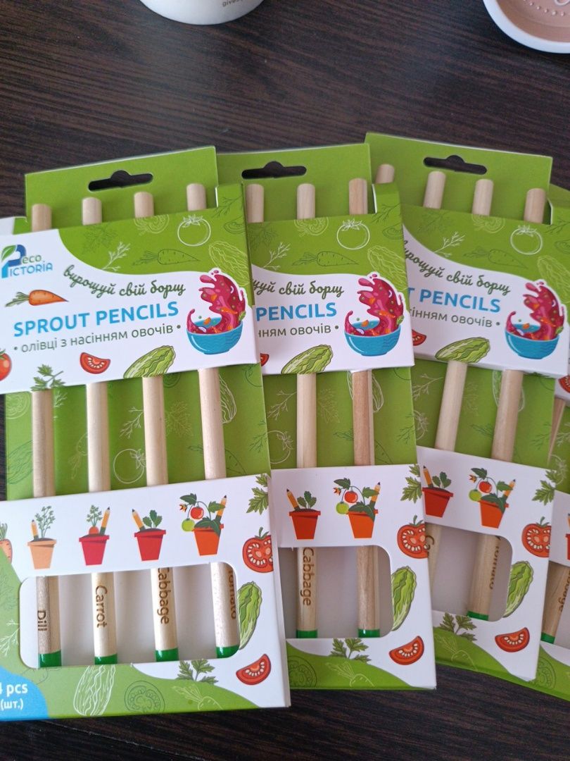 набір олівців простих з насінням овочів ТМ "Pictoria"
У пакованні 4 шт