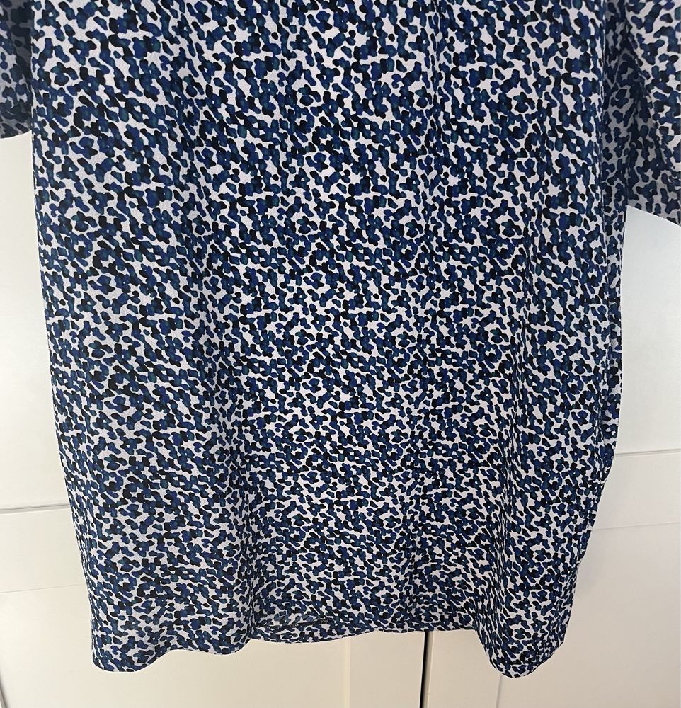 Oversize luźna panterkowe sukienka ciapki niebieska outfit Capsule
