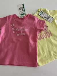 2 t-shirt da Benetton, 3/6 meses, novas com etiqueta. Ofereço os portes de envio.