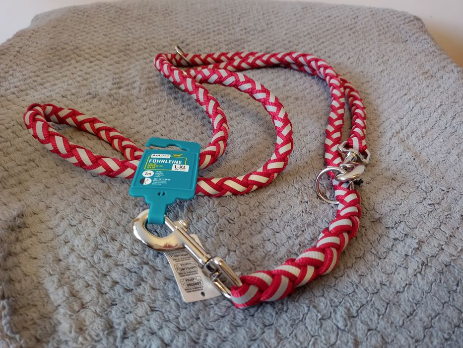 gruba mocna odblaskowa smycz L XL 2m Anionenowa