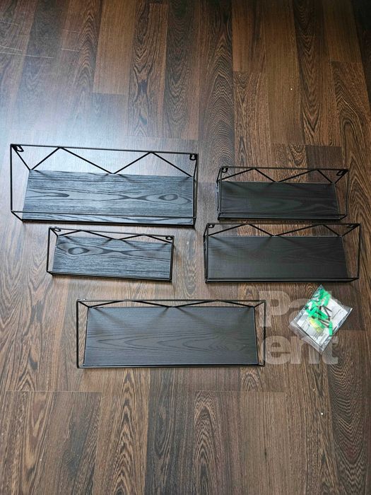 Loftowe kwietnik dekoracja ścienna półki 5 sztuk czarna