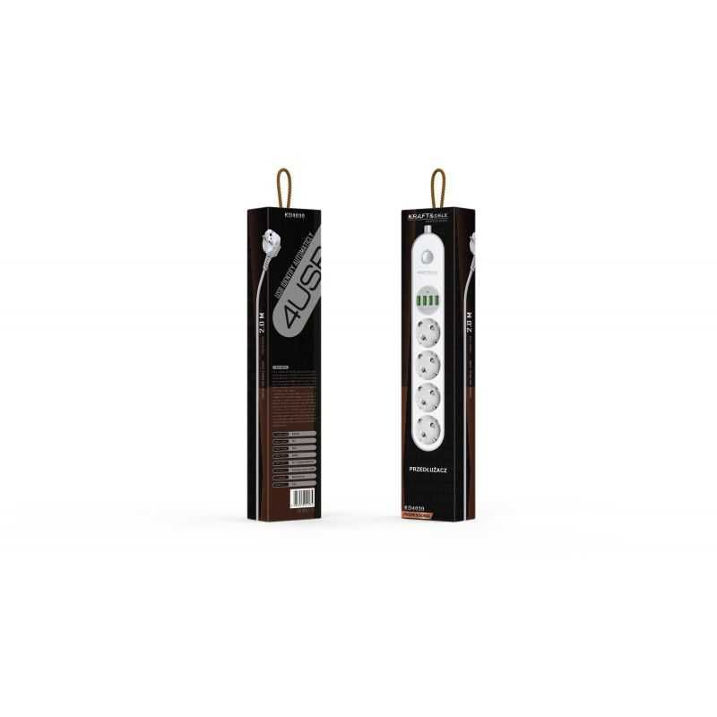 Przedłużacz z USB 2m 4 gniazda + 4x USBKD4030