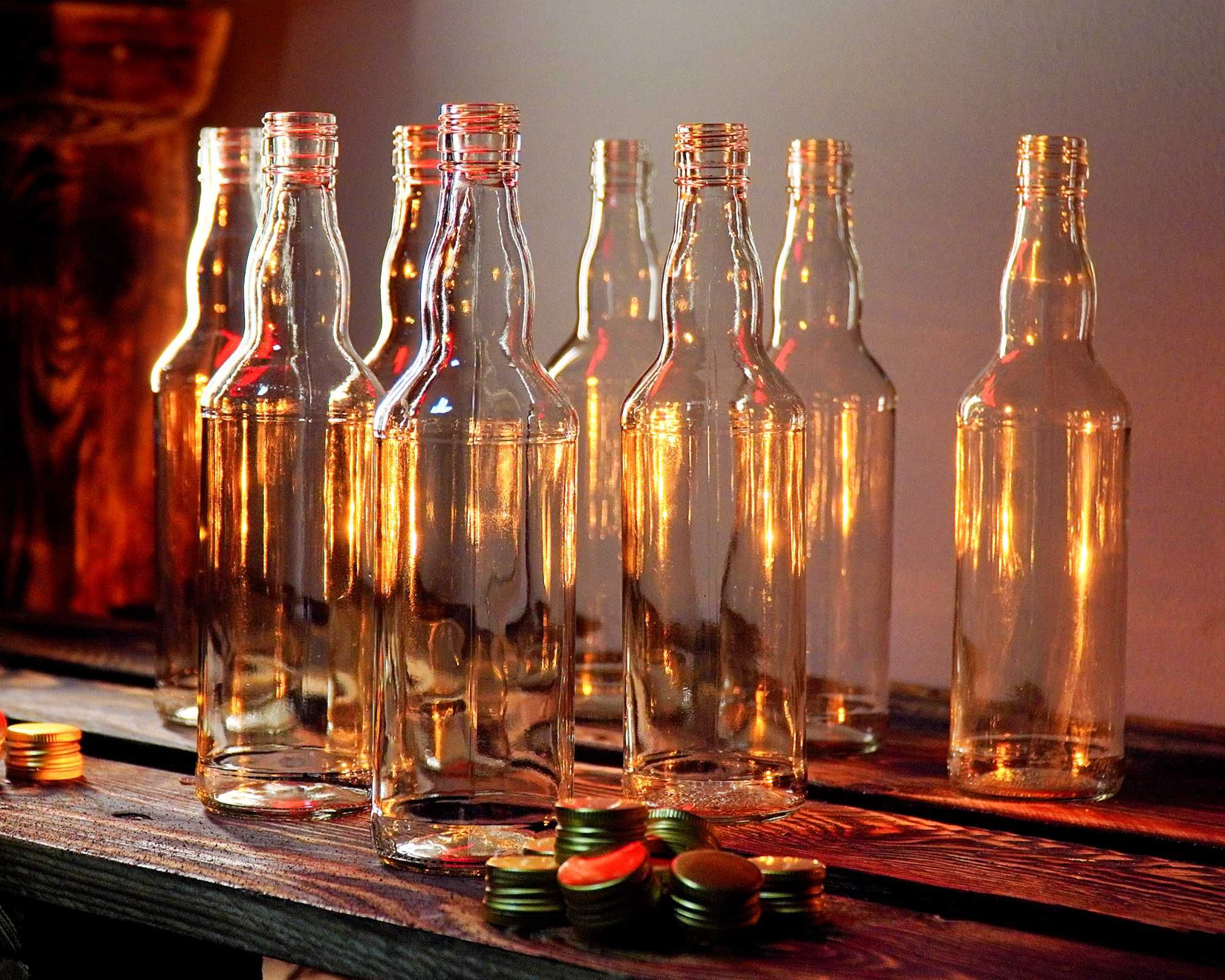 Zestaw Butelka Monopolowa szklana 500 ml 20 sztuk + ZAKRĘTKA