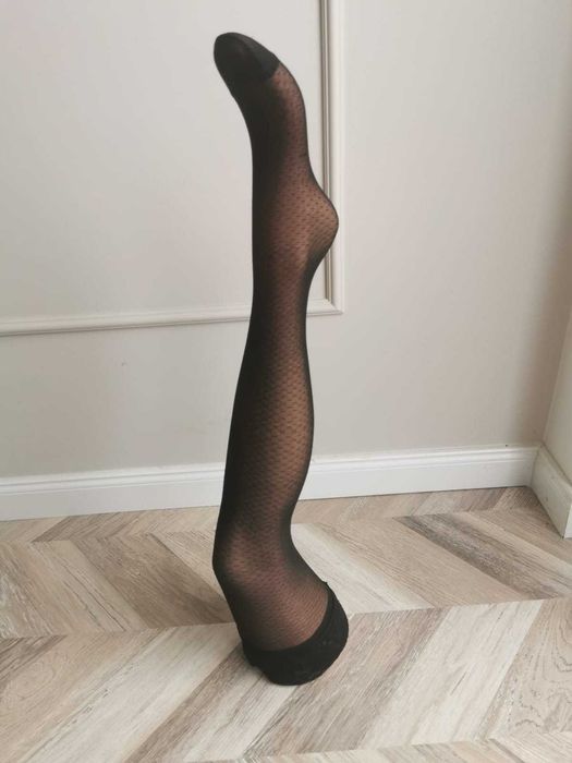 Eleganckie pończochy samonośne 8 DEN – mikro-pois, S-M, nero