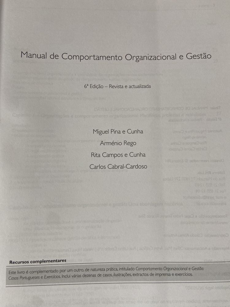 Manual de Conportamento Organizacional e Gestão