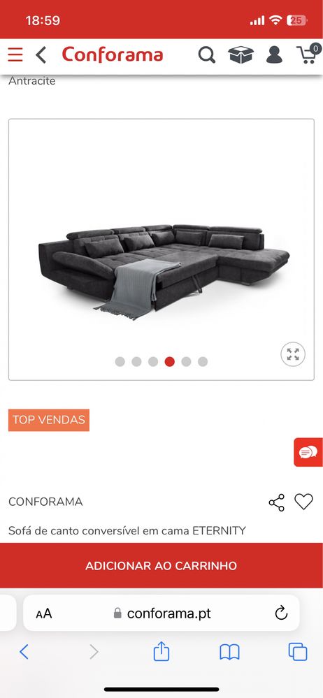 Sofa de canto atracite