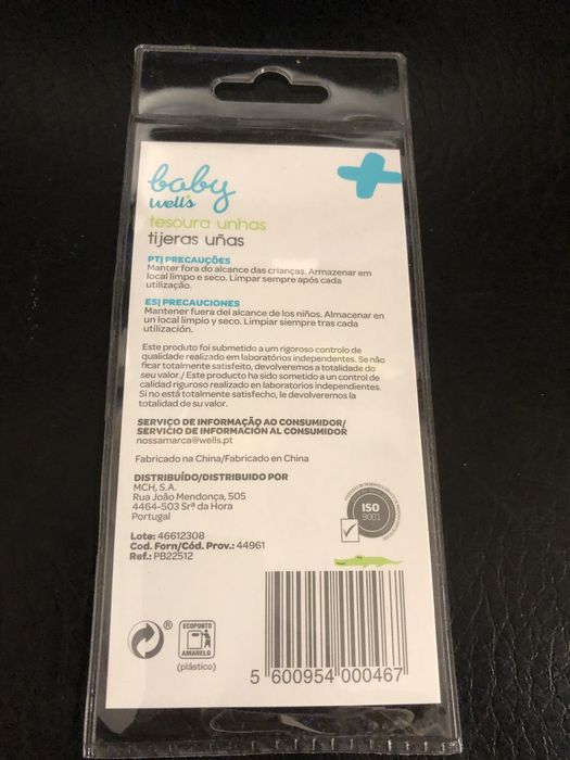 Tesoura Unhas Bebé Pontas Redondas