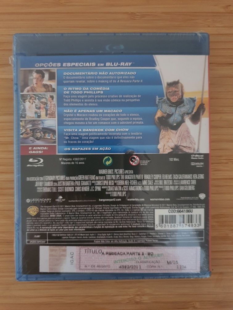 Blu-ray A Ressaca, parte II, Todd Philips (selado)