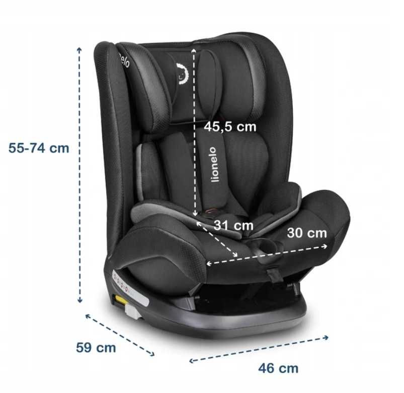 Fotelik samochodowy Lionelo OLIVER Isofix lub pasy 9-36 kg