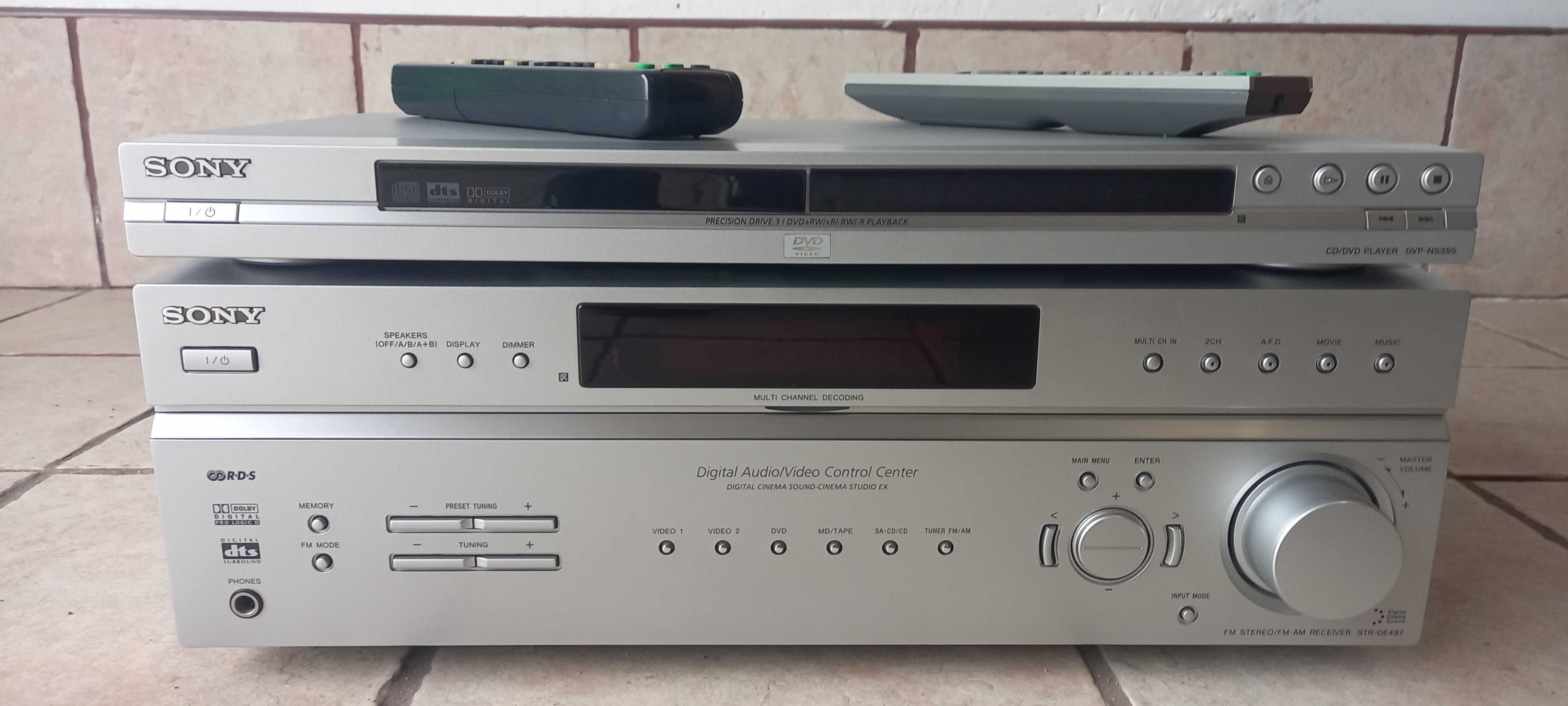 Kino domowe SONY STR-DE497 + DVP-NS355 + Kolumny (4 szt.)