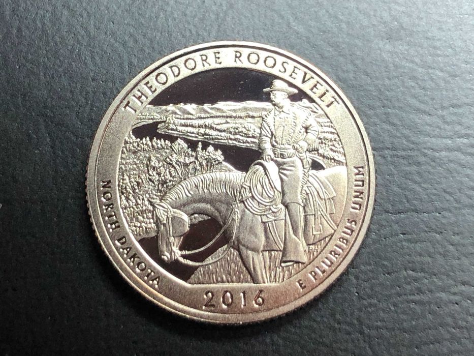 USA 2016 - 0,25 Dolar Prata Proof - Parque Nacional Theodore Roosevelt