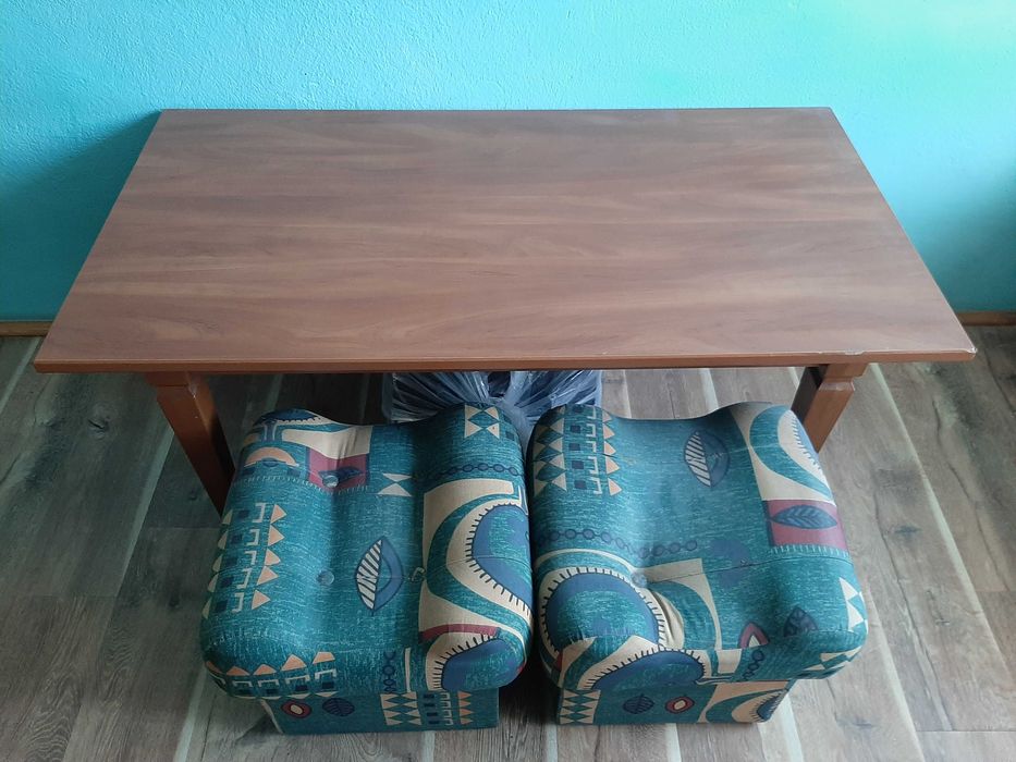 Stół Stolik Ława Kawowy 125x65x56 Pufy Do Siedzenia Komplet Polecam