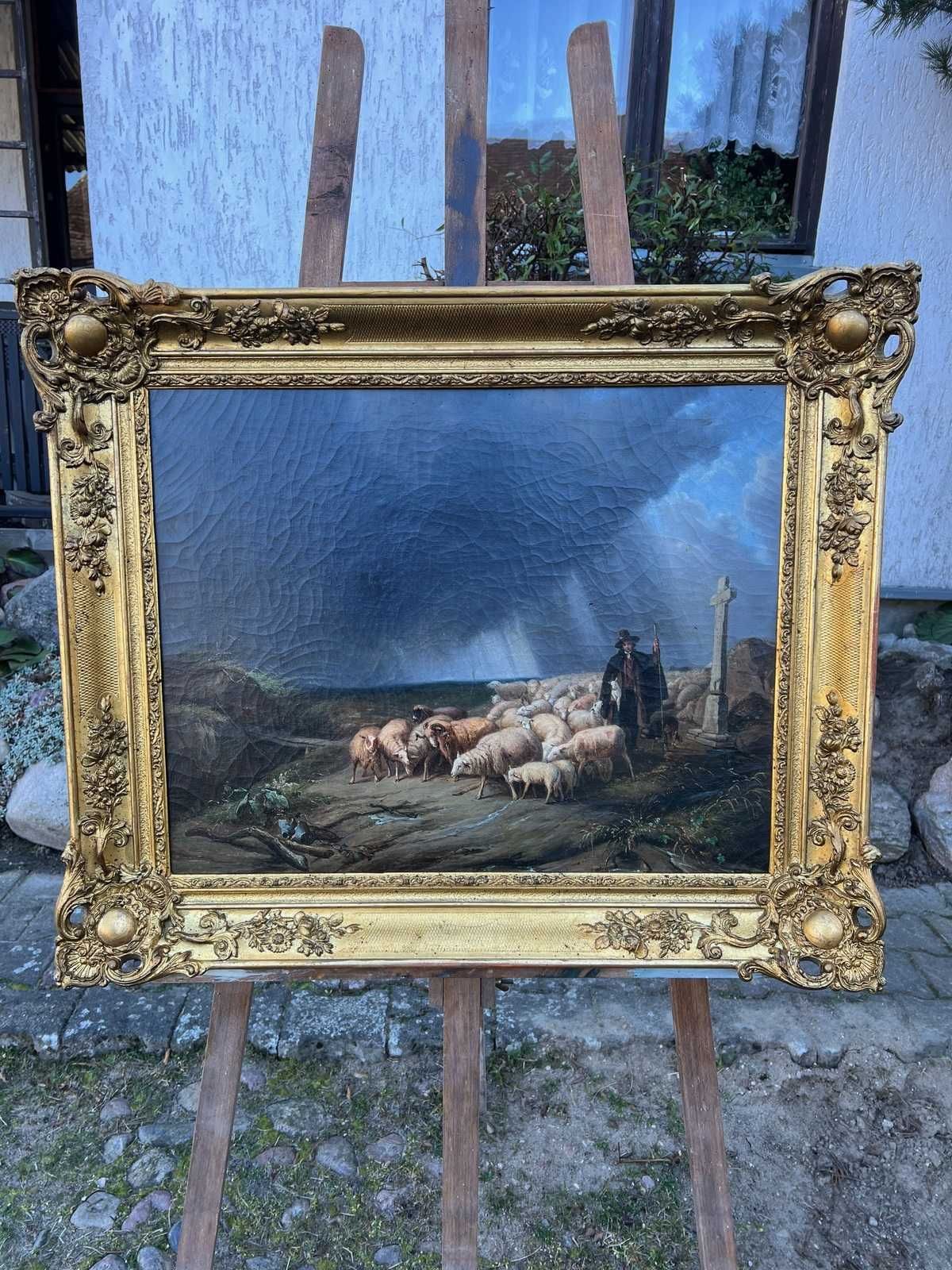 Olej na płótnie w złoconej ramie