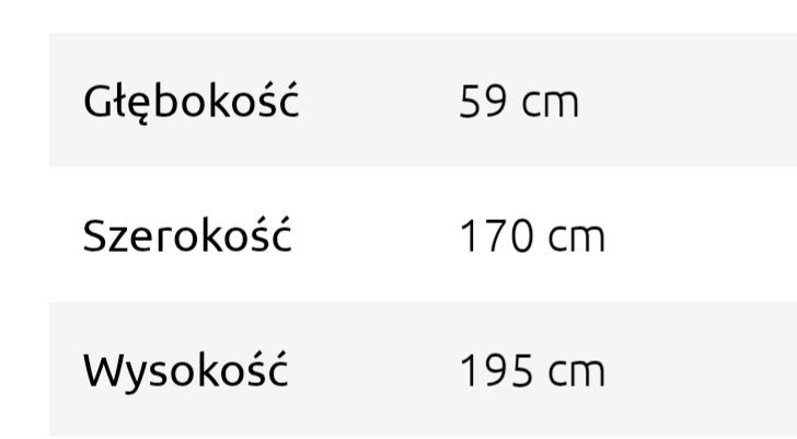 Szafa drzwi przesuwane 170