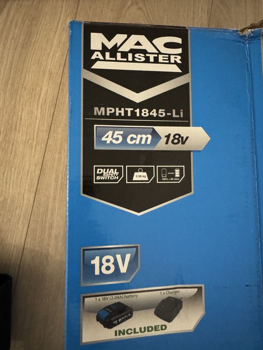 Nożyce do żywopłotu MacAllister z wysięgnikiem 18V 2ah + ładowarka
