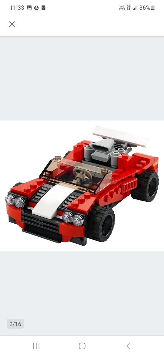 LEGO Creator 3 w 1 31100 Samochód sportowy