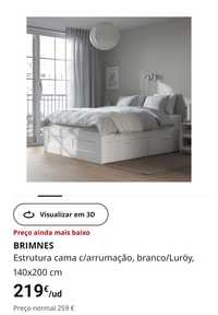 Cama de casal brimnes com estrado preta