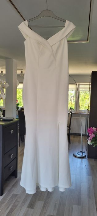 Sukienka ślubna, biała, 38 M, długa