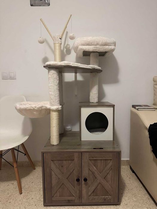 Drapak dla kota (Nowy) z miejscem na kuwetę legowisko 140cm