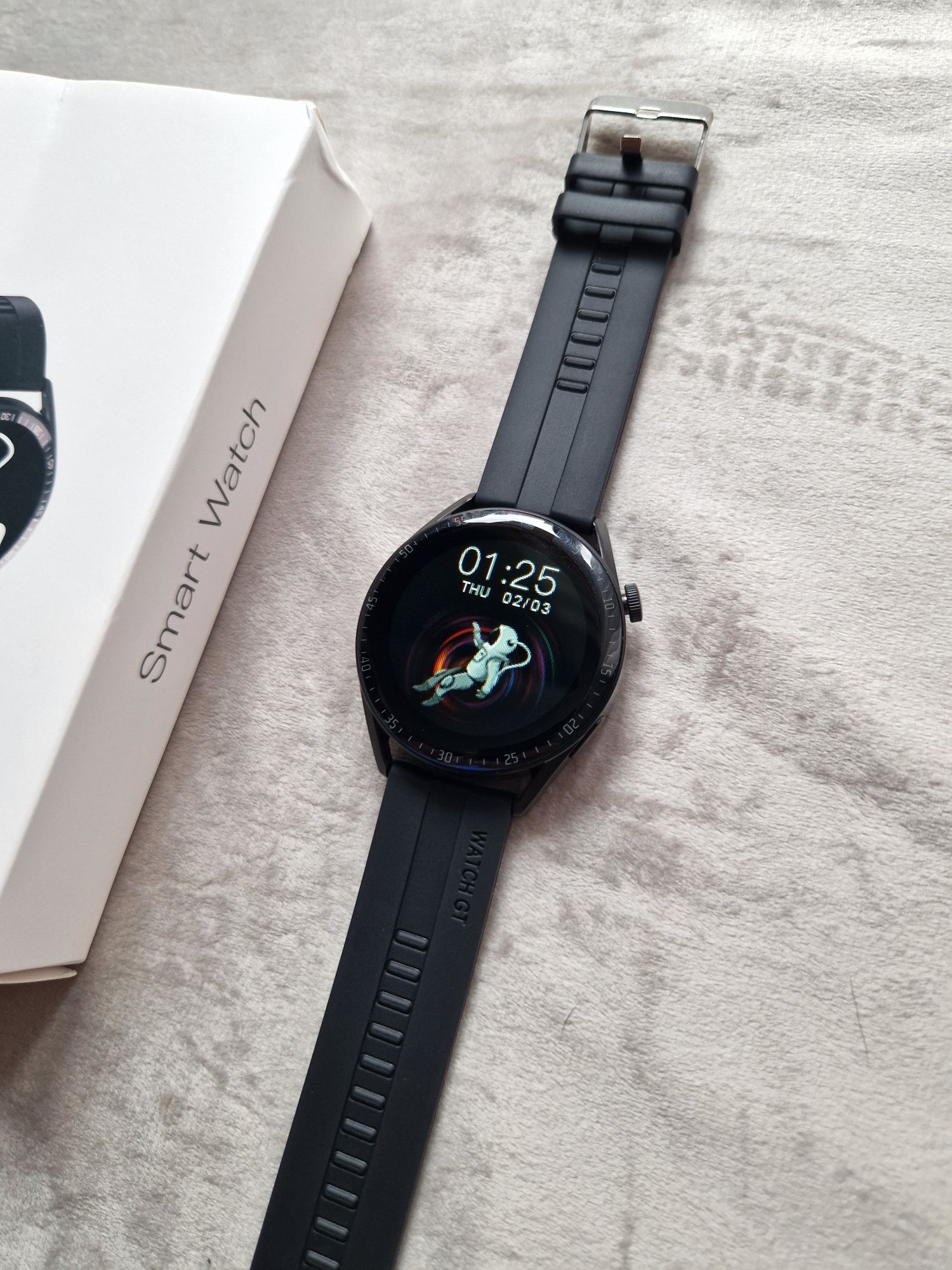 Smartwatch gt5, okrągły pełny komplet, zegarek ma pełny komplet