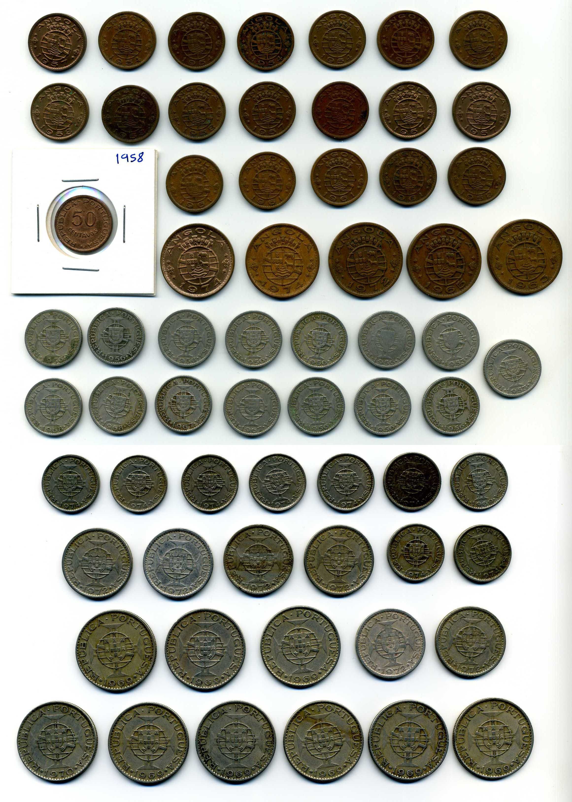 Lote de moedas de Angola - República Portuguesa
