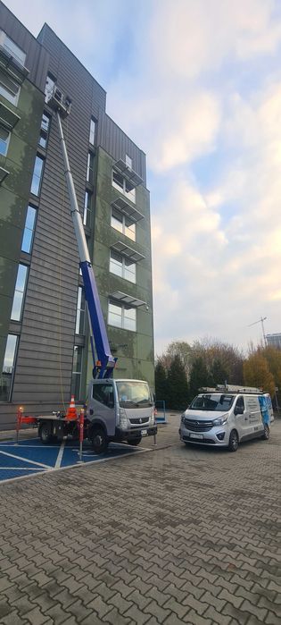 Zwyżka wynajem, podnośnik koszowy, wycinka drzew, mycie okien