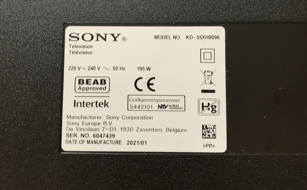 55 cali Sony bravia telewizor XH90