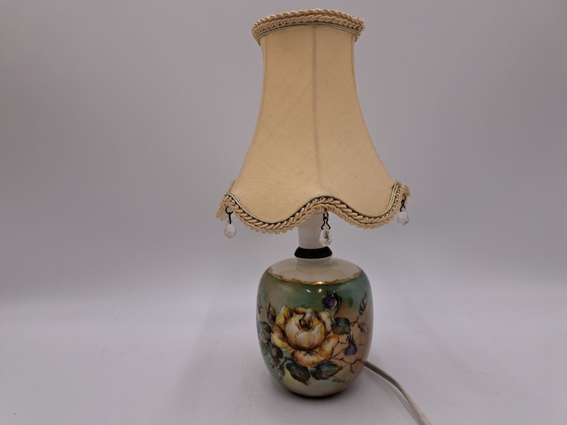 Lampa stołowa abażur porcelanowa Arzberg ręcznie malowana sygnowana