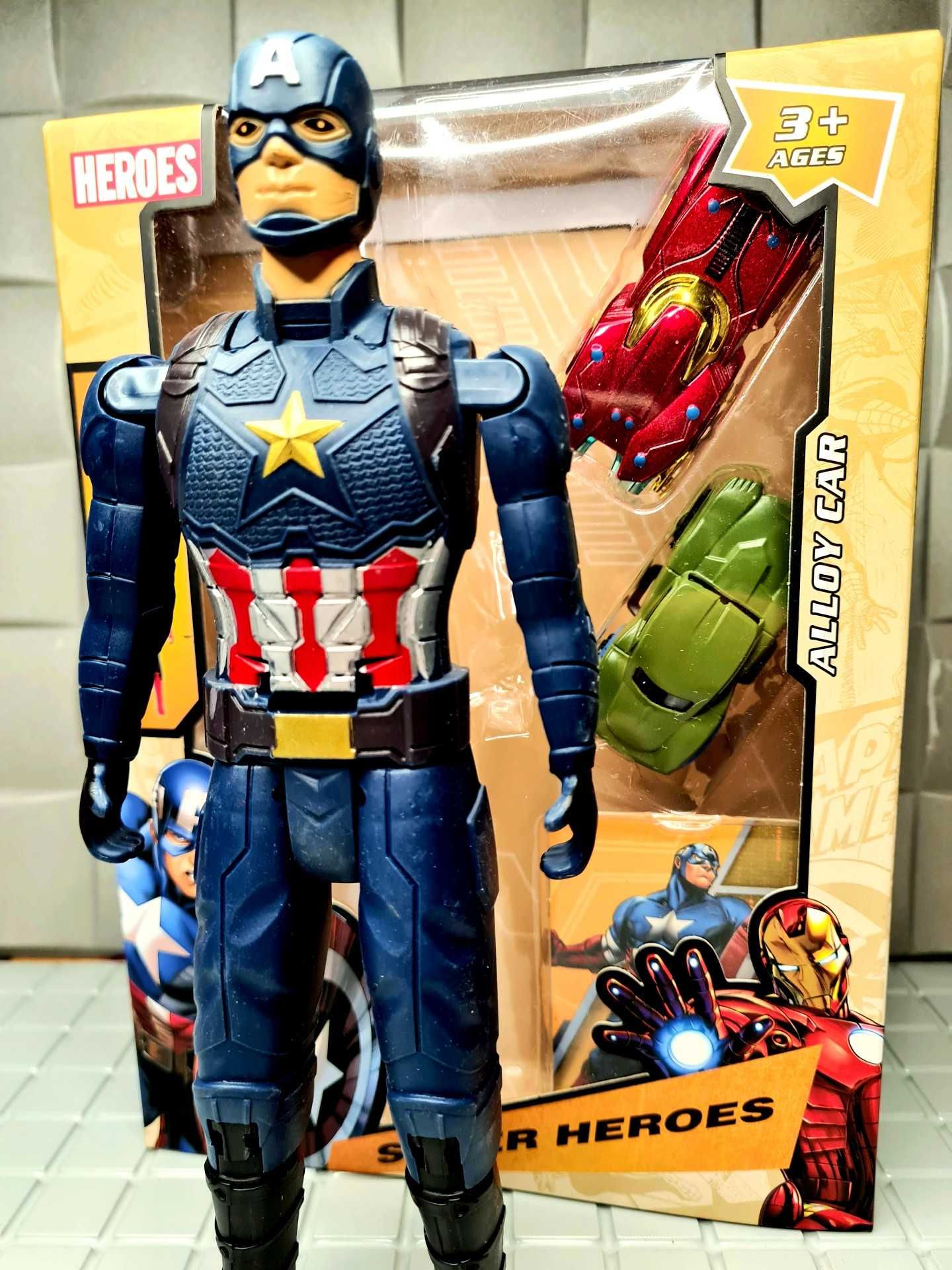 Figurka Kapitan Ameryka z autkami nowa zabawka  superbohater Marvel