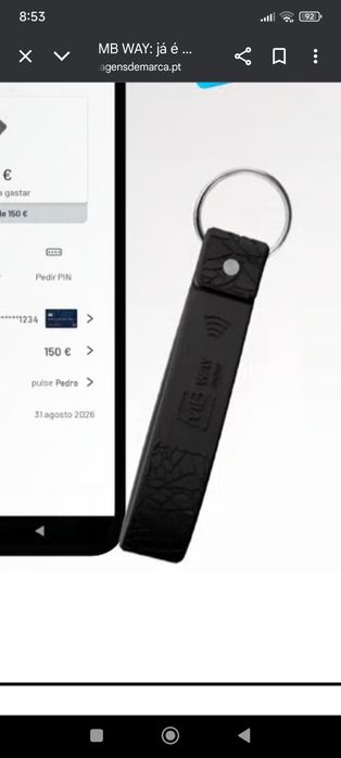 MBWAY Pulse Keychain preto + ofertas cashback