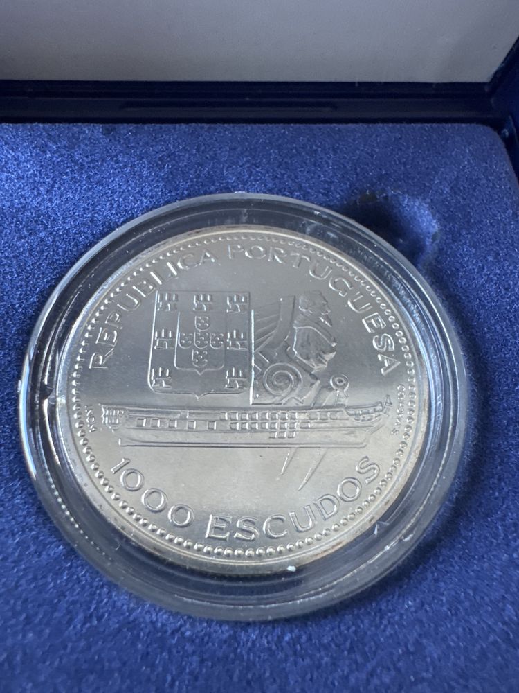 Moeda Comemorativa 1000 escudos - Fragata Fernando II Gloria - 1996