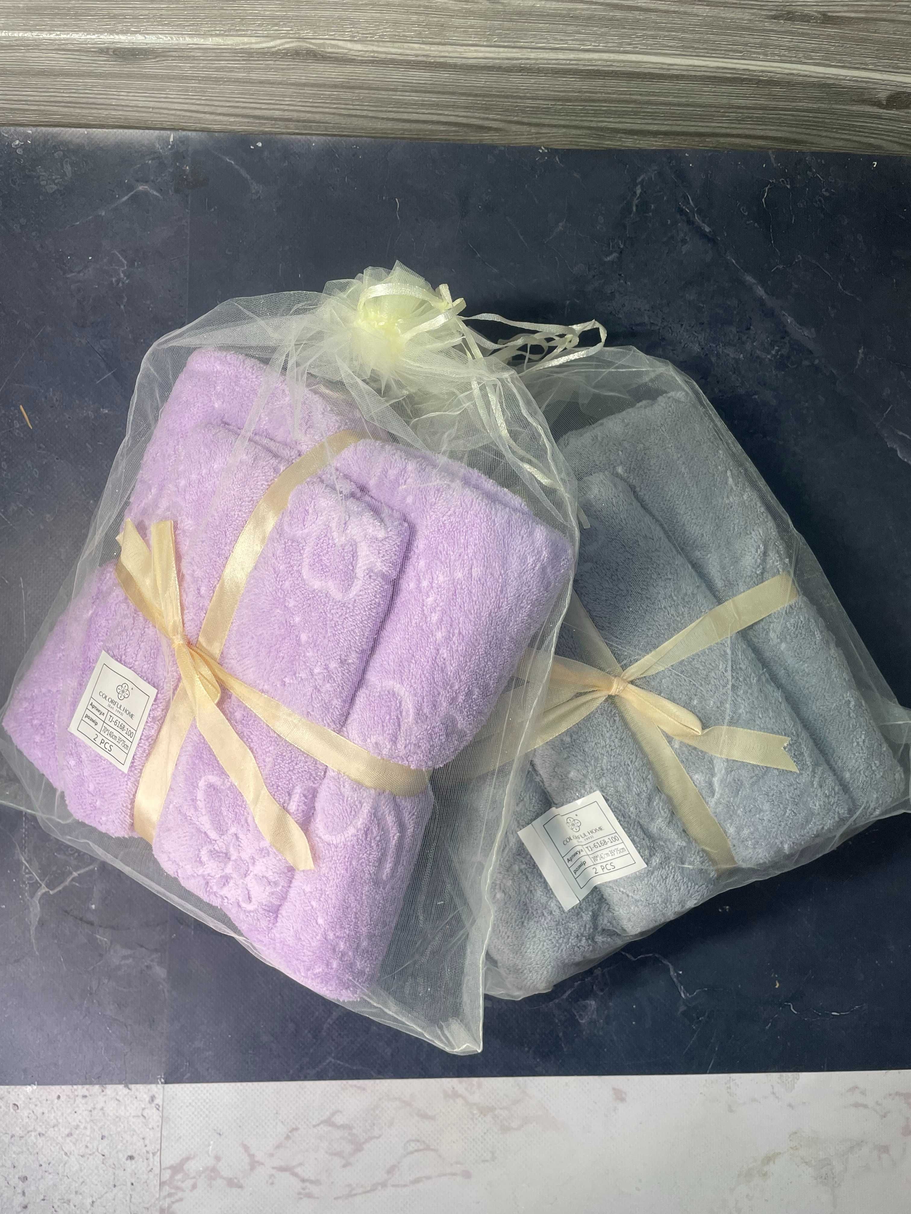 Рушник набір подарунковий Органза бання лице, полотенца из микрофибры