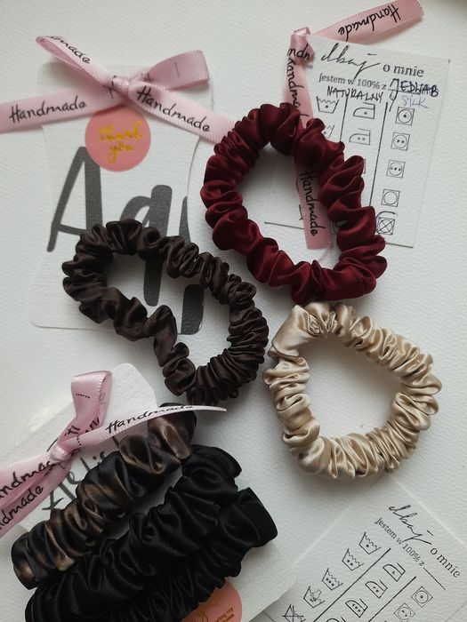 3 kolorowe gumki do włosów slim