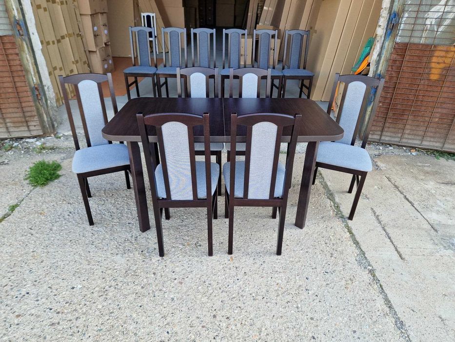 Nowe : STÓŁ + 6 KRZESEŁ, WENGE + SZARY , transport cała POLSKA