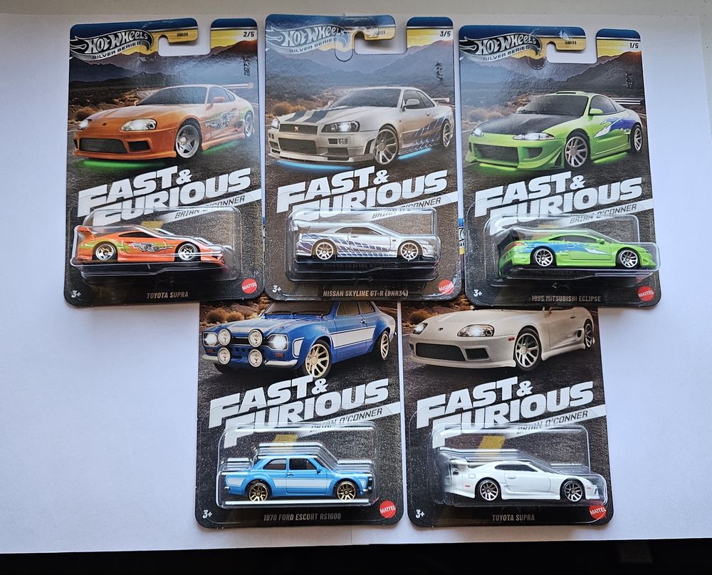 Hot Wheels Fast & Furious zestaw 5 autek Szybcy i Wściekli 1:64 HW