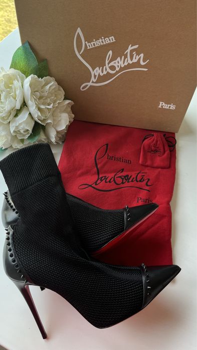 Christian Louboutin skarpetkowe botki z kolcami 38 Dovi Dora 100