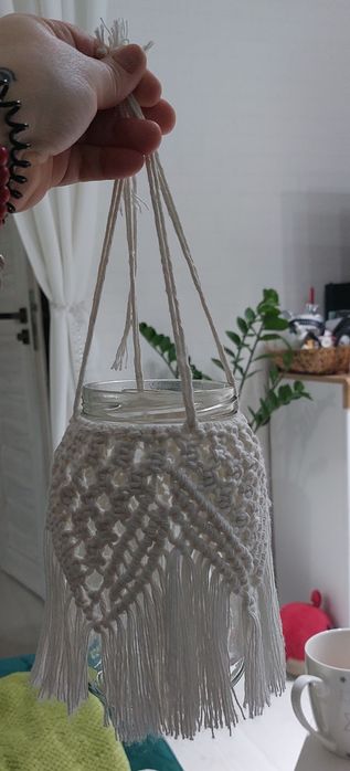 Lampiony makrama świecznik Boho z makramy