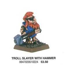 Dwarf troll slayer with hammer [OLDHAMMER]