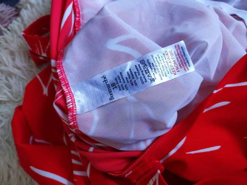 Bonmarche r 46 D/F czerwony strój jednoczęściowy plus size