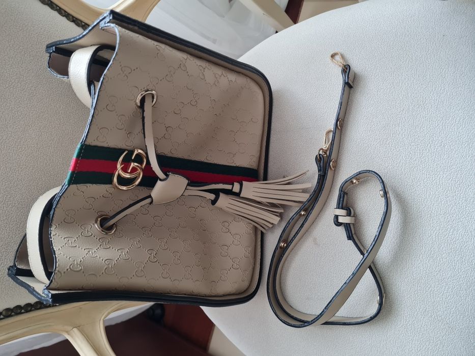 Torebka beżowa ekoskóra Gucci