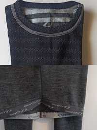 134/140 ULVANG zestaw /legginsy + bluzka termiczna / wełna merino