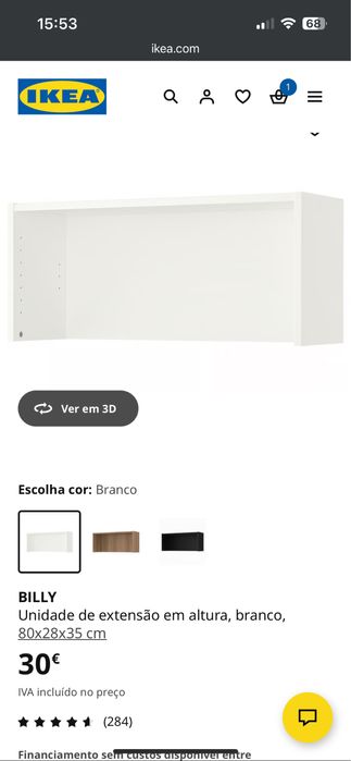Extensão BILLY + portas OXBERG ikea 50% desconto