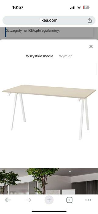 Biurko Ikea Trotten 160x80 beżowe stan idealny jak nowe