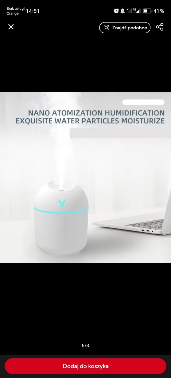 Mini nawilżacz powietrza Aroma dyfuzor olejków z kolorową lampką LED