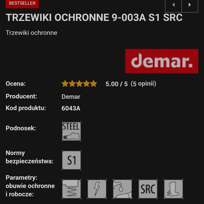 Obuwie robocze Demar r.42 (27cm)