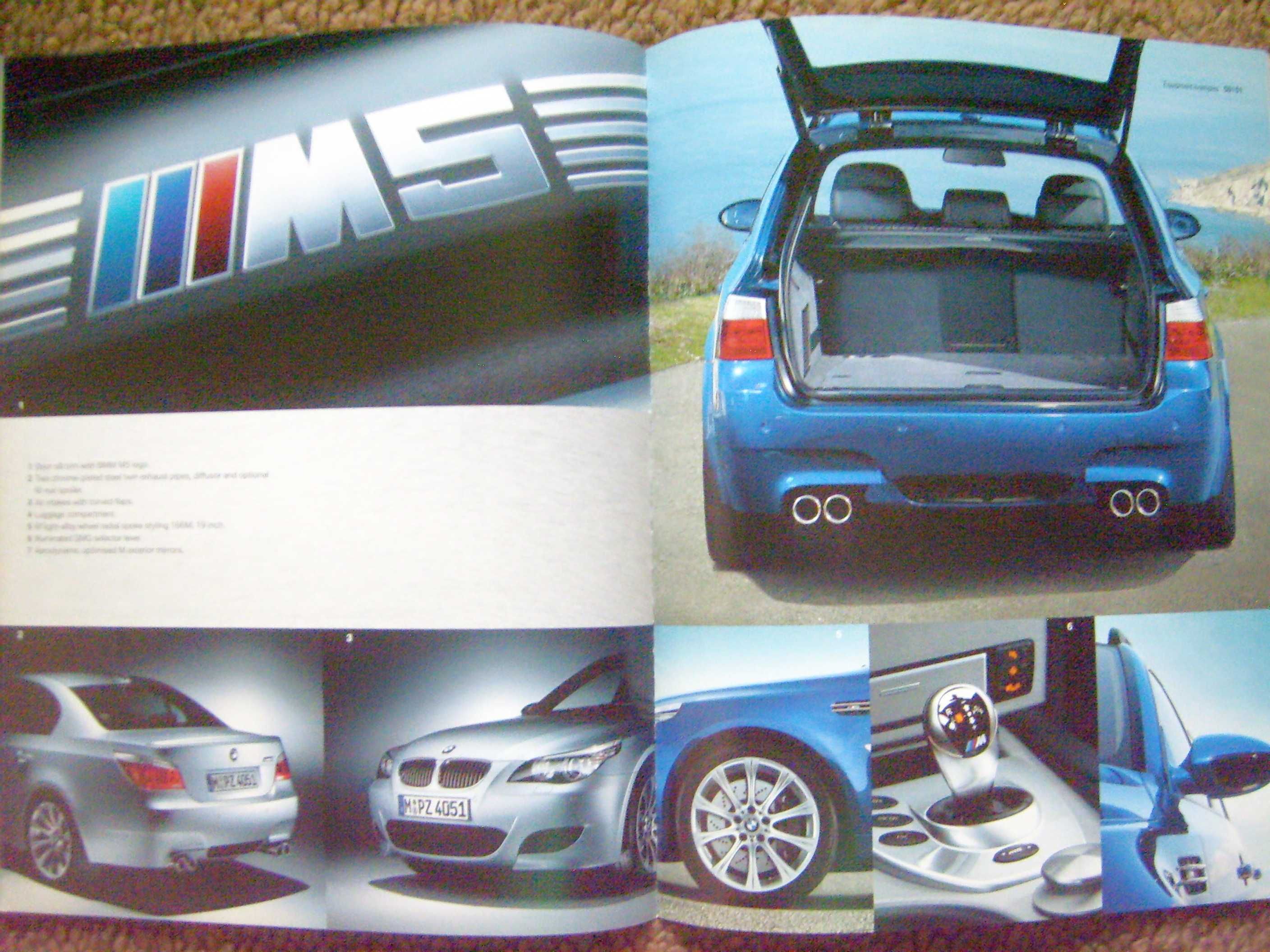 BMW M5 E60 Saloon & M5 E61 Touring 2008 prospekt 60 stron WYPRZEDAŻ !