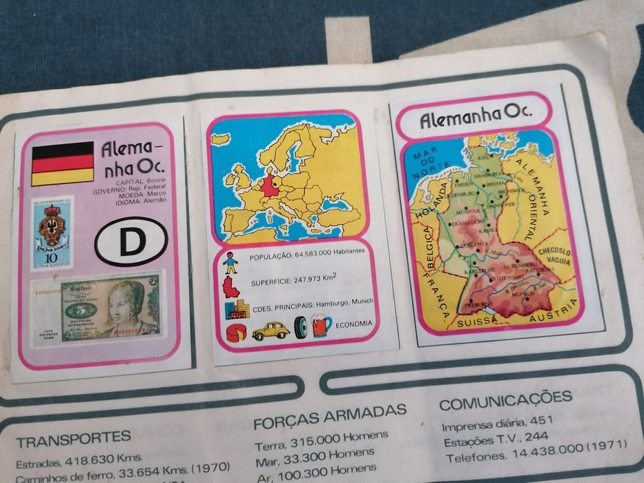 Caderneta Países Europa - com 50 anos